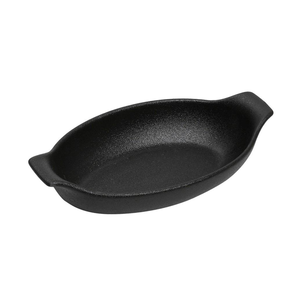 LAVA ΣΑΓΑΝΑΚΙ ΟΒΑΛ STONEWARE ΜΑΥΡΟ 430ML 19,5(24 INCL. HANDLES)X12,8X5,8CM NOL120K4