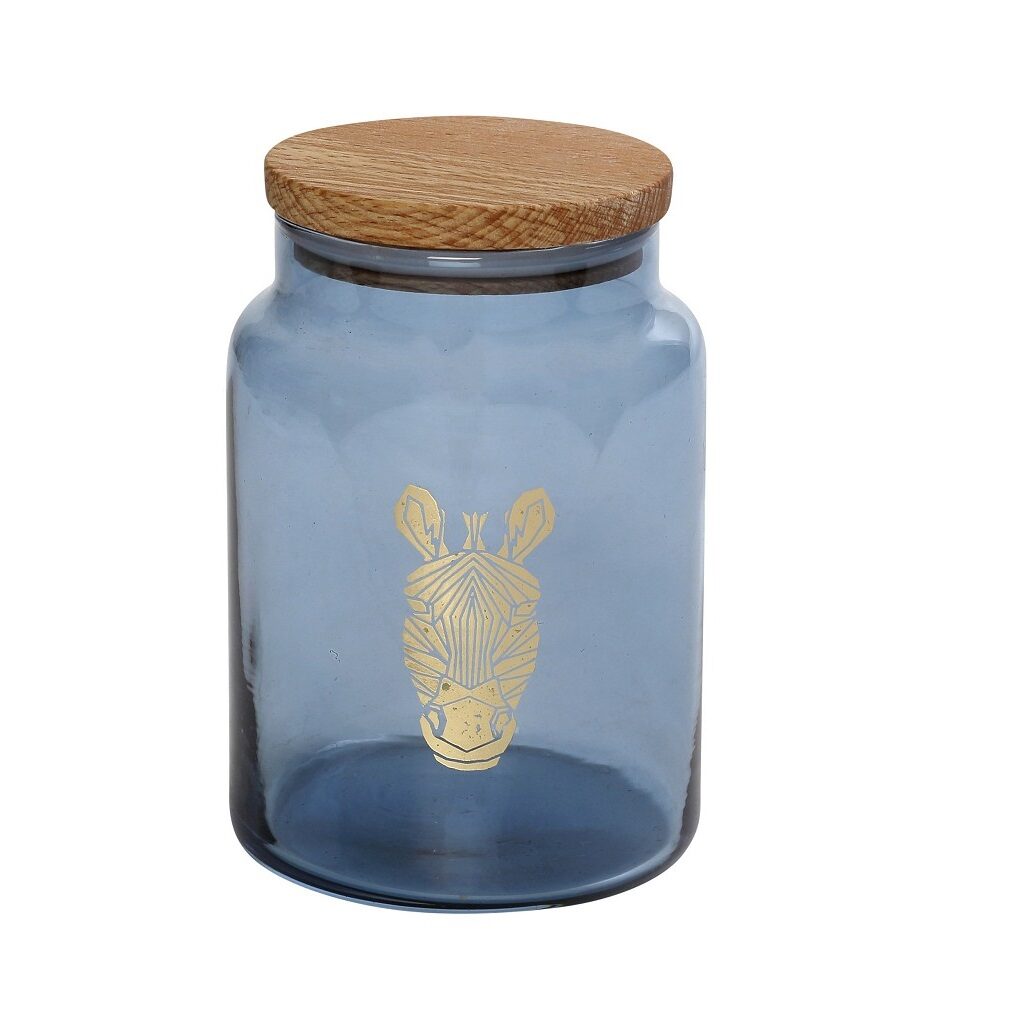 DIS. JUNGLE ZEBRA ΜΠΛΕ ΔΟΧΕΙΟ ΜΕ ΚΑΠΑΚΙ 890ML 10X14,5EK RAB628