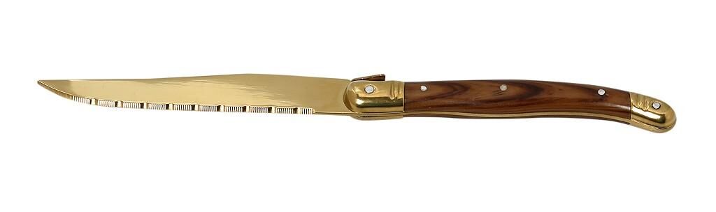 ANTIQUE CUT ΜΑΧΑΙΡΙ STEAK ΧΡΥΣΟ ΛΑΒΗ - NEW BLADE- ΧΡΩΜΑ ΞΥΛΟΥ SS420 1,5MM 23EK STK105K12