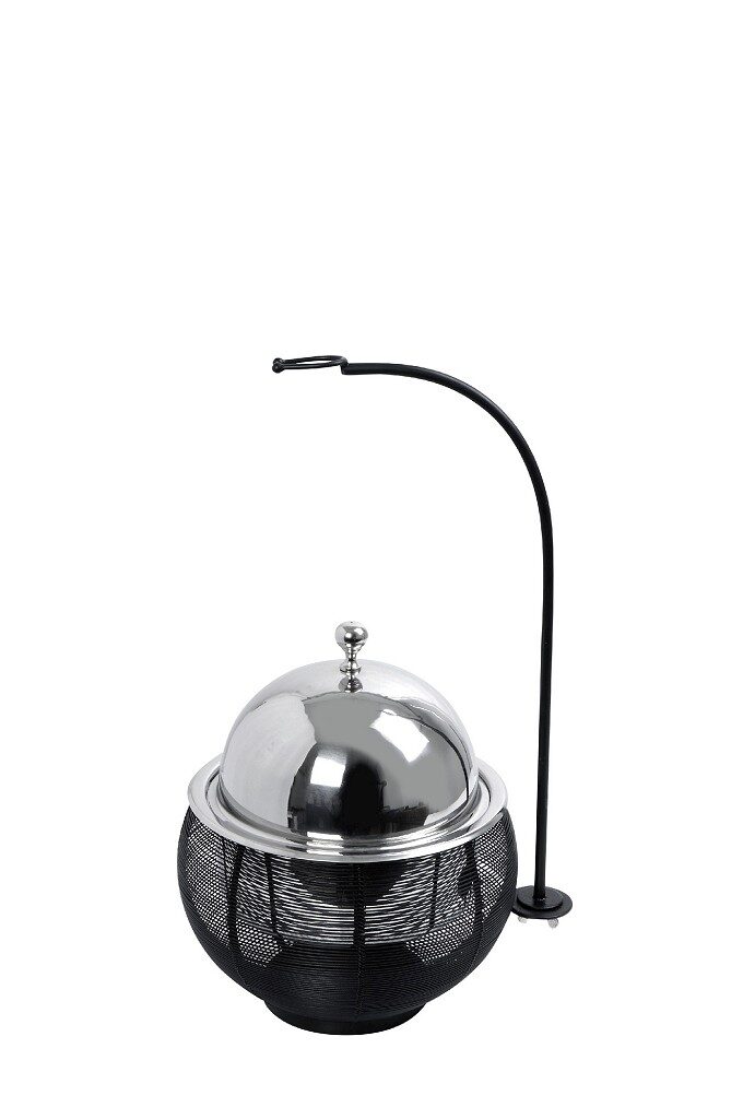 CHAFFING DISH ΜΕ ΒΑΣΗ ΣΤΗΡ. ΚΑΠ. ΚΑΙ ΔΙΠΛΟ ΔΟΧΕΙΟ SS/ΑΛΟΥΜ/ΣΙΔΗΡ. ΜΑΥΡΟ 1500ML GEL WAX 25Χ25Χ30-49ΕΚ TAF111