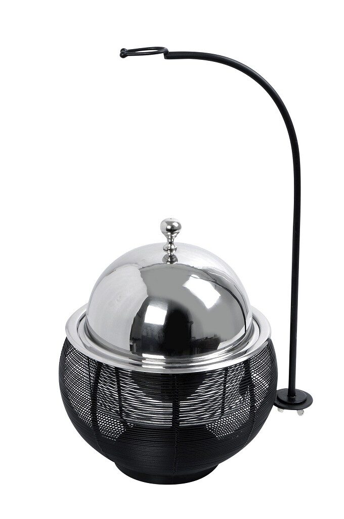 CHAFFING DISH ΒΑΣΗ ΣΤΗΡ. ΚΑΠ. ΚΑΙ ΔΙΠΛΟ ΔΟΧΕΙΟ SS/ΑΛΟΥΜ./ΣΙΔΗΡ. ΜΑΥΡΟ 4500ML GEL WAX 35Χ35Χ39-60,5ΕΚ TAF114