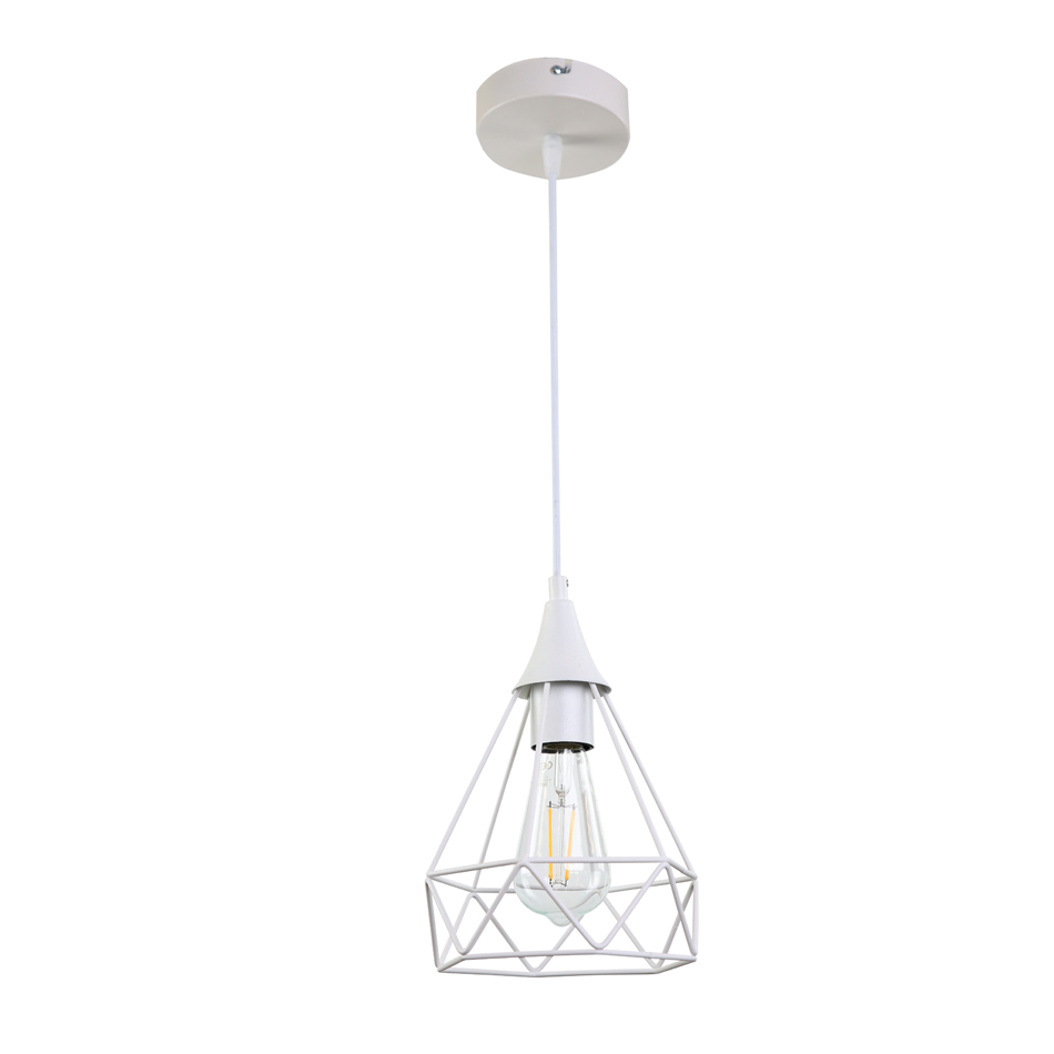 InLight Κρεμαστό φωτιστικό από λευκό μέταλλο 1XE27 D:16cm (4024-WH)