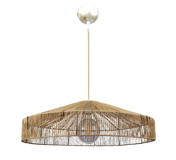 InLight Κρεμαστό φωτιστικό καφέ από σχοινί 1XE27 D:70cm (4029-Α)