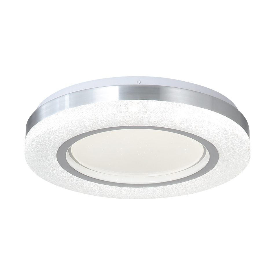 InLight Πλαφονιέρα οροφής LED 36W 3CCT (by tuya) από λευκό και ασημί ακρυλικό D:50cm (42016-Α)