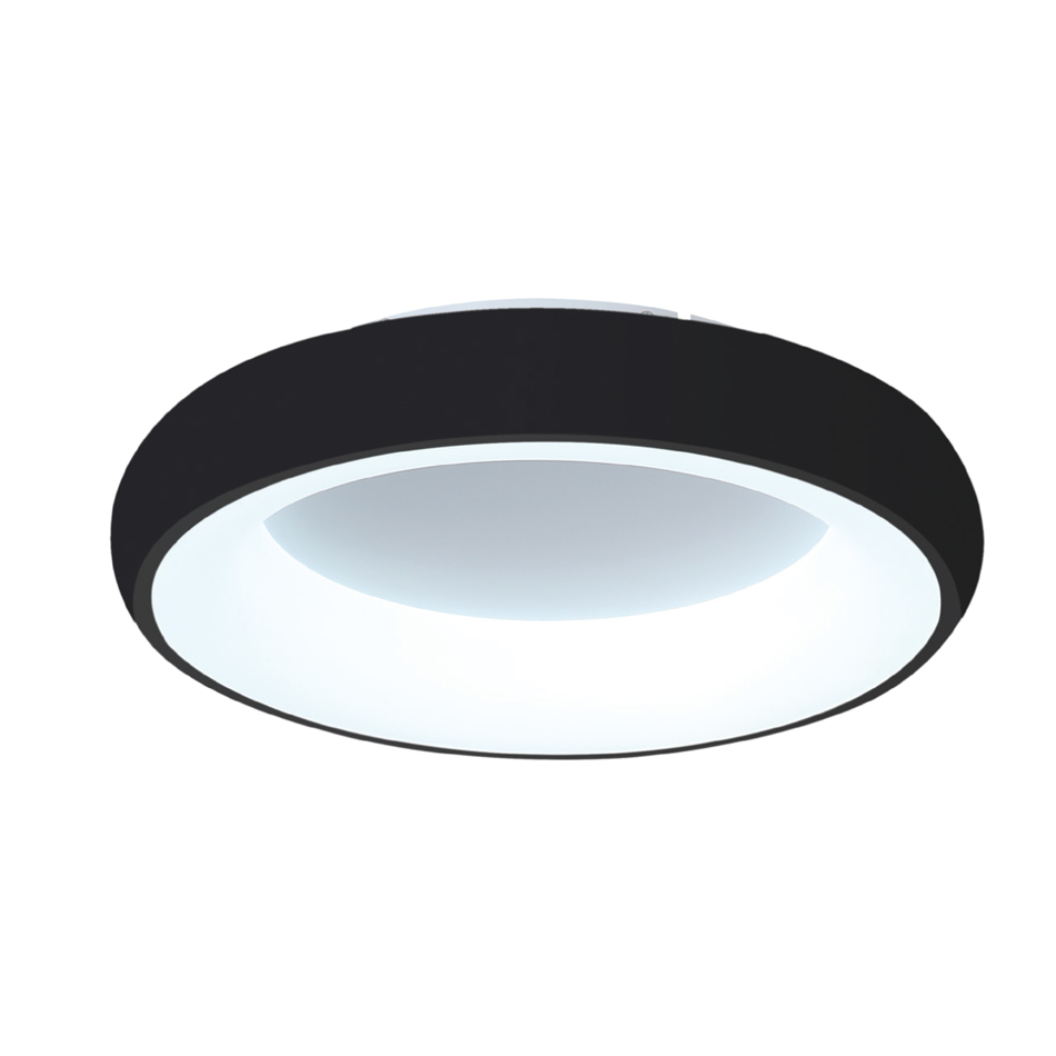 InLight Πλαφονιέρα οροφής LED 36W 3CCT (by tuya) από μαύρο και λευκό ακρυλικό D:60W (42020-A-Black)