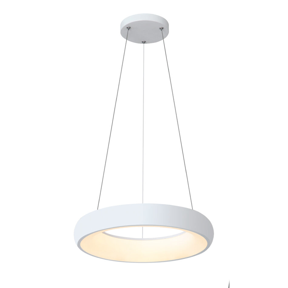 InLight Κρεμαστό φωτιστικό led 24W 3CCT από λευκό ακρυλικό D:40cm (42023-B-White)