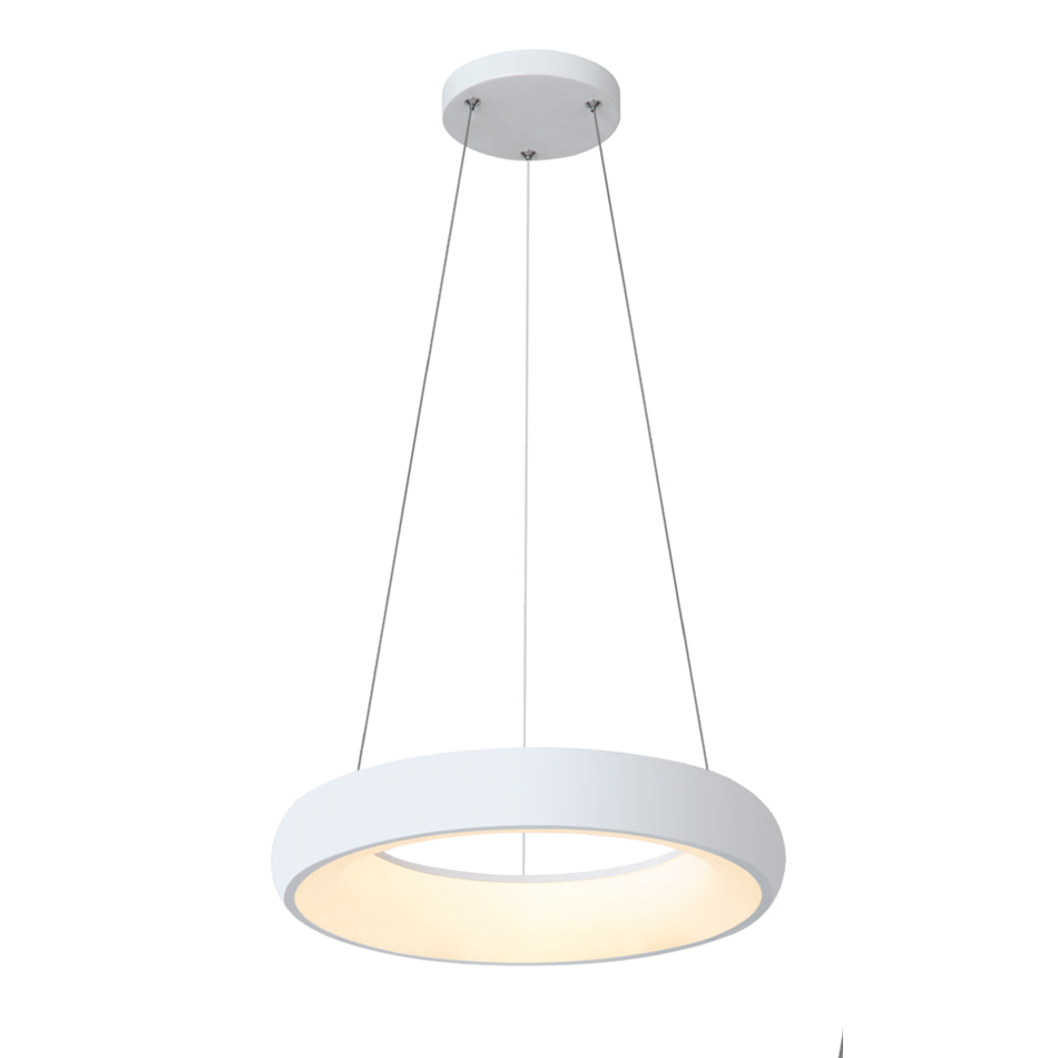 InLight Κρεμαστό φωτιστικό led 24W 3CCT από λευκό ακρυλικό D:40cm (42023-B-White)