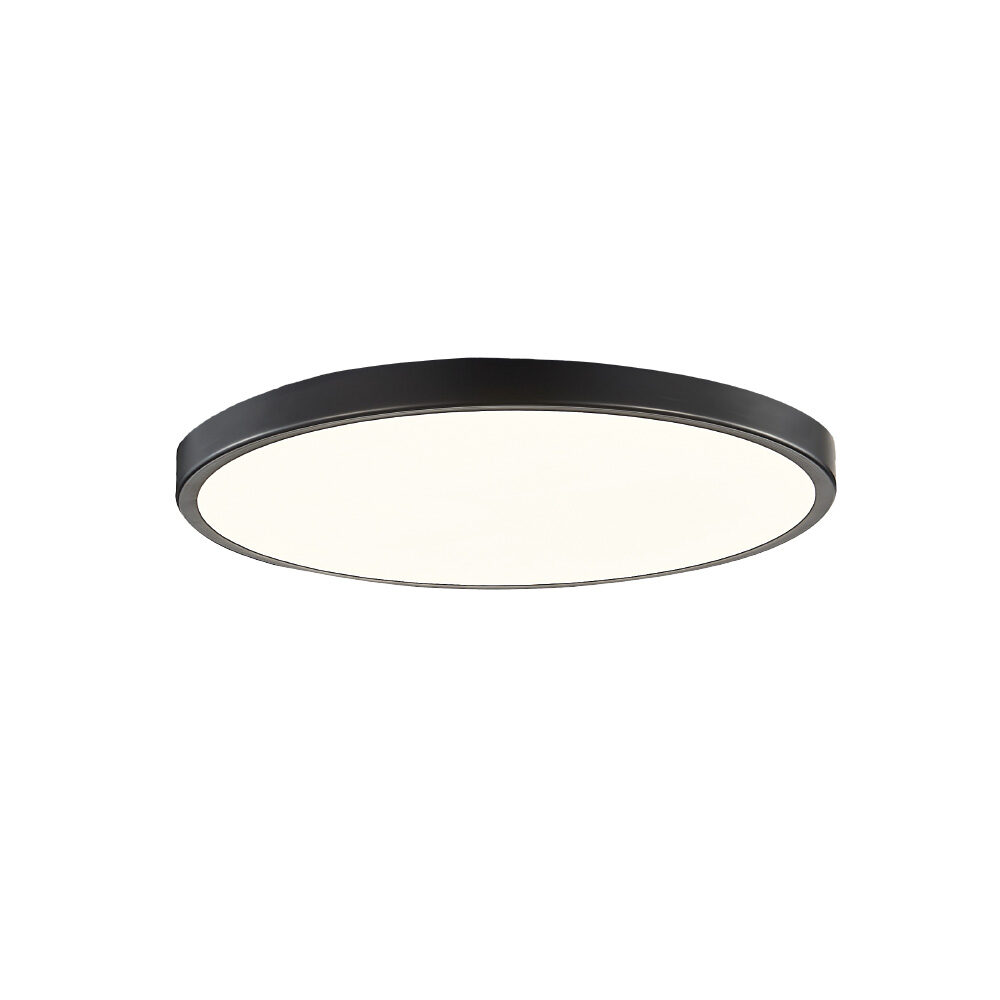 InLight Πλαφονιέρα οροφής LED 36W 3CCT (by switch on base) από μαύρο μέταλλο και ακρυλικό D:60cm (42035-B-Black)