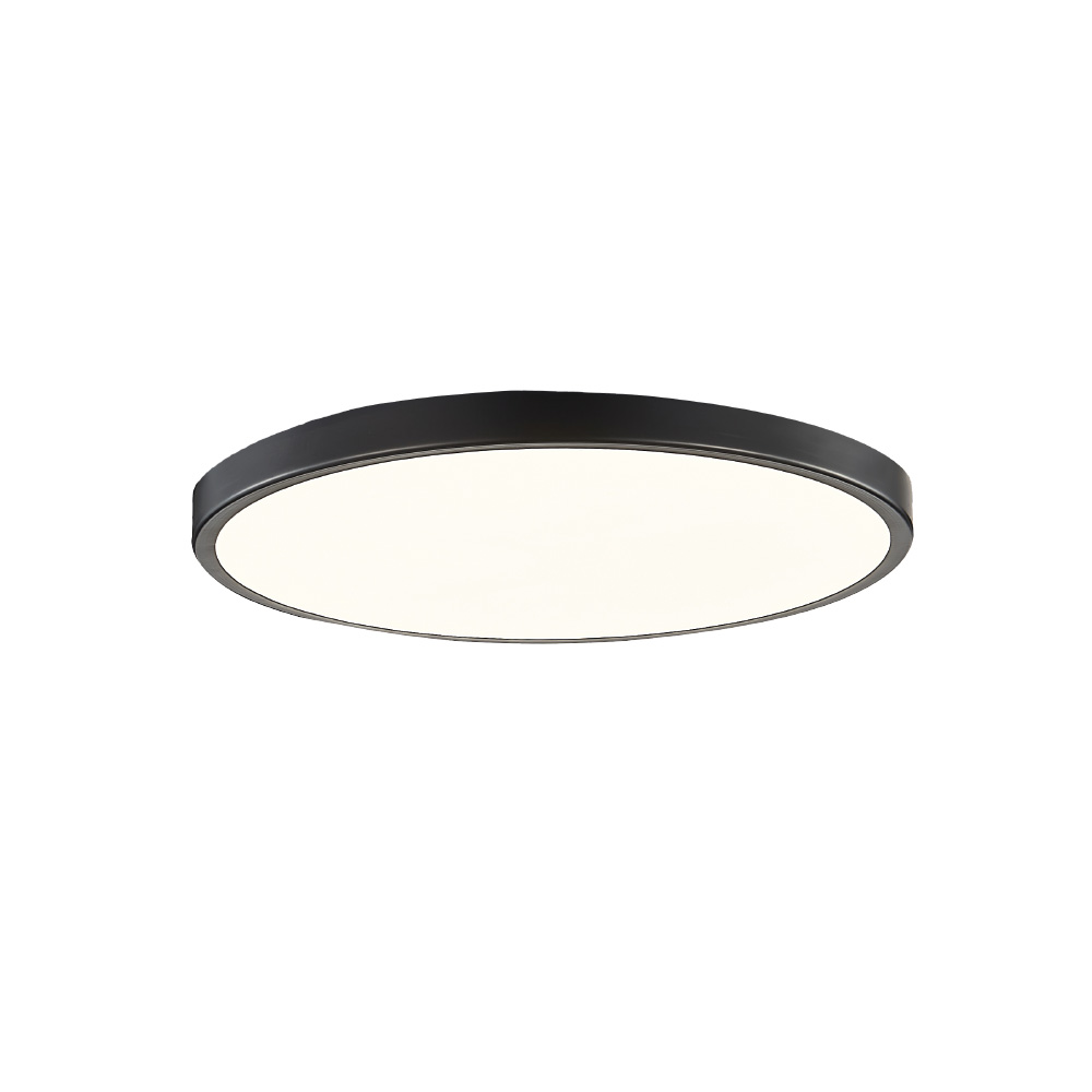 InLight Πλαφονιέρα οροφής LED 28W 3CCT (by switch on base) από μαύρο μέταλλο και ακρυλικό D:40cm (42035-C-Black)