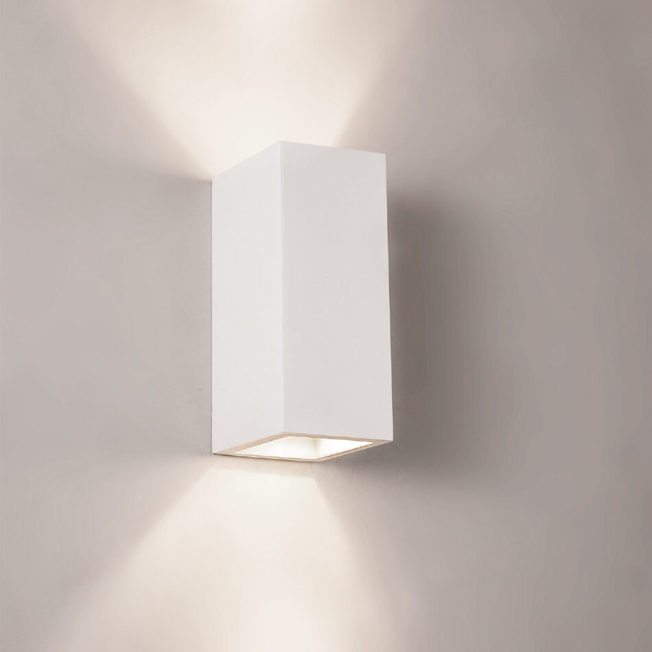 InLight Επιτοίχιο Φωτιστικό Γύψινο Λευκό GU10 (x2) – Up & Down 7,5×16 cm (43033)