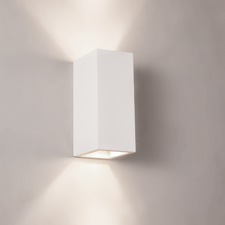 InLight Επιτοίχιο Φωτιστικό Γύψινο Λευκό GU10 (x2) – Up & Down 7,5×16 cm (43033)