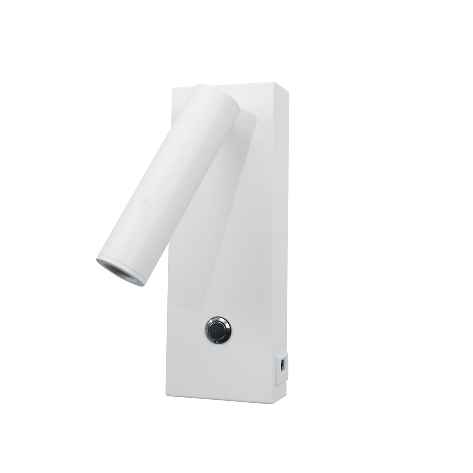InLight Επιτοίχιο Φωτιστικό LED Λευκό 3W – Spot με USB & Type-C (43037-WH)