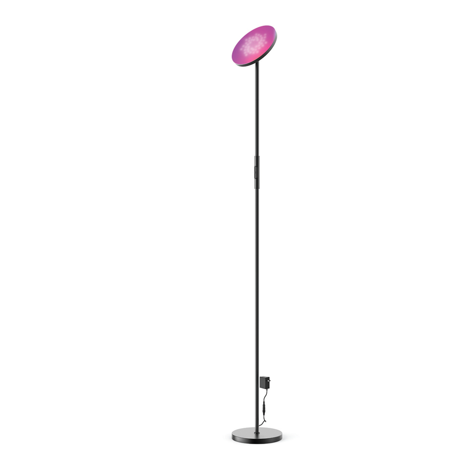 InLight Επιδαπέδιο φωτιστικό LED 24W RGB-CCT with controller από μαύρο μέταλλο και ακρυλικό D:170cm (45023)
