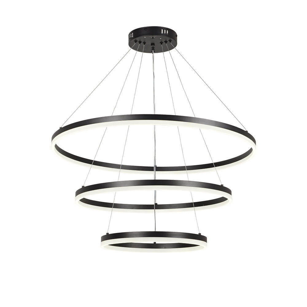 InLight Κρεμαστό φωτιστικό LED 100W 3CCT (by switch on base) D:60cm (6095-A-Black)