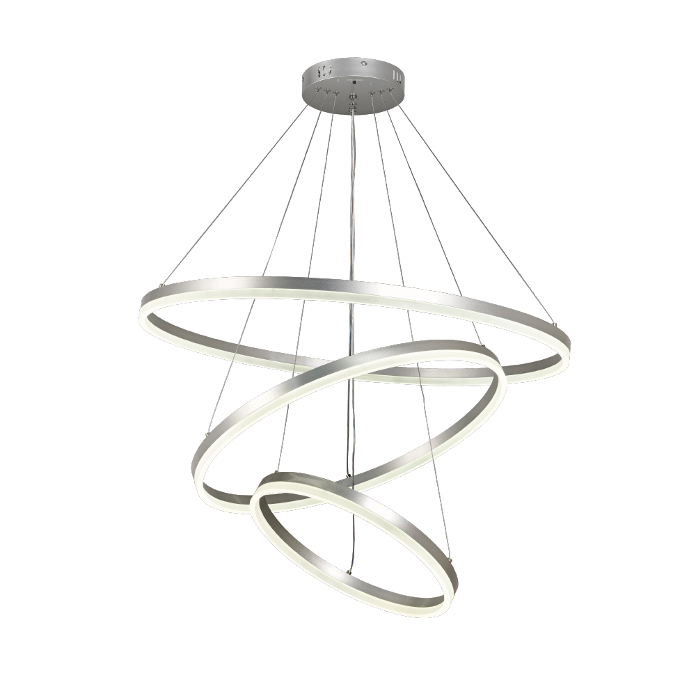 Inlight Κρεμαστό φωτιστικό LED 100W 3CCT (by switch on base) D:60cm (6095-A-Silver)