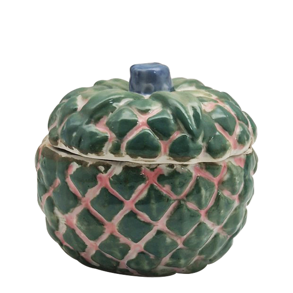 Artekko Artekko Kunka Πράσινο Βαζάκι Πορσελάνης με Καπάκι (6x6x7)cm 002-0159