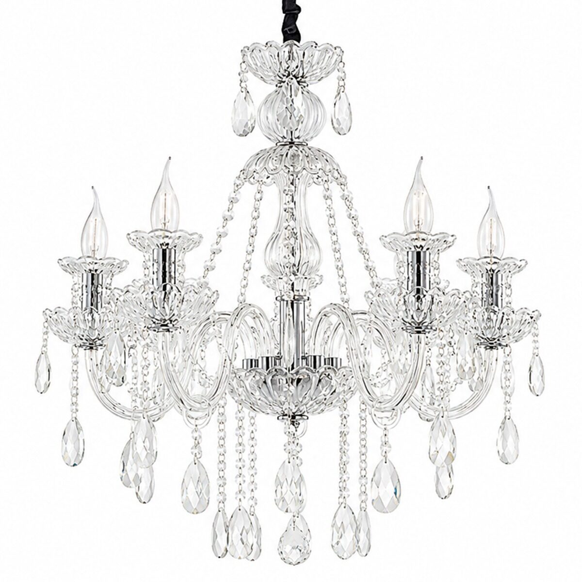Artekko Artekko Chandelier Mairy Πολυέλαιος 8φωτος Ε14 με Διάφανο Κρύσταλλο (68x68x68)cm 023-3014