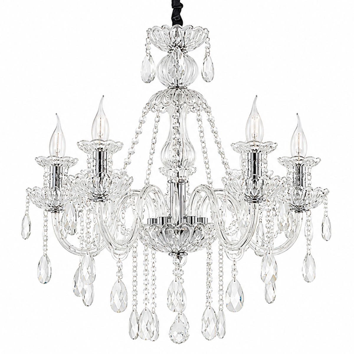 Artekko Artekko Chandelier Mairy Πολυέλαιος 8φωτος Ε14 με Διάφανο Κρύσταλλο (68x68x68)cm 023-3014