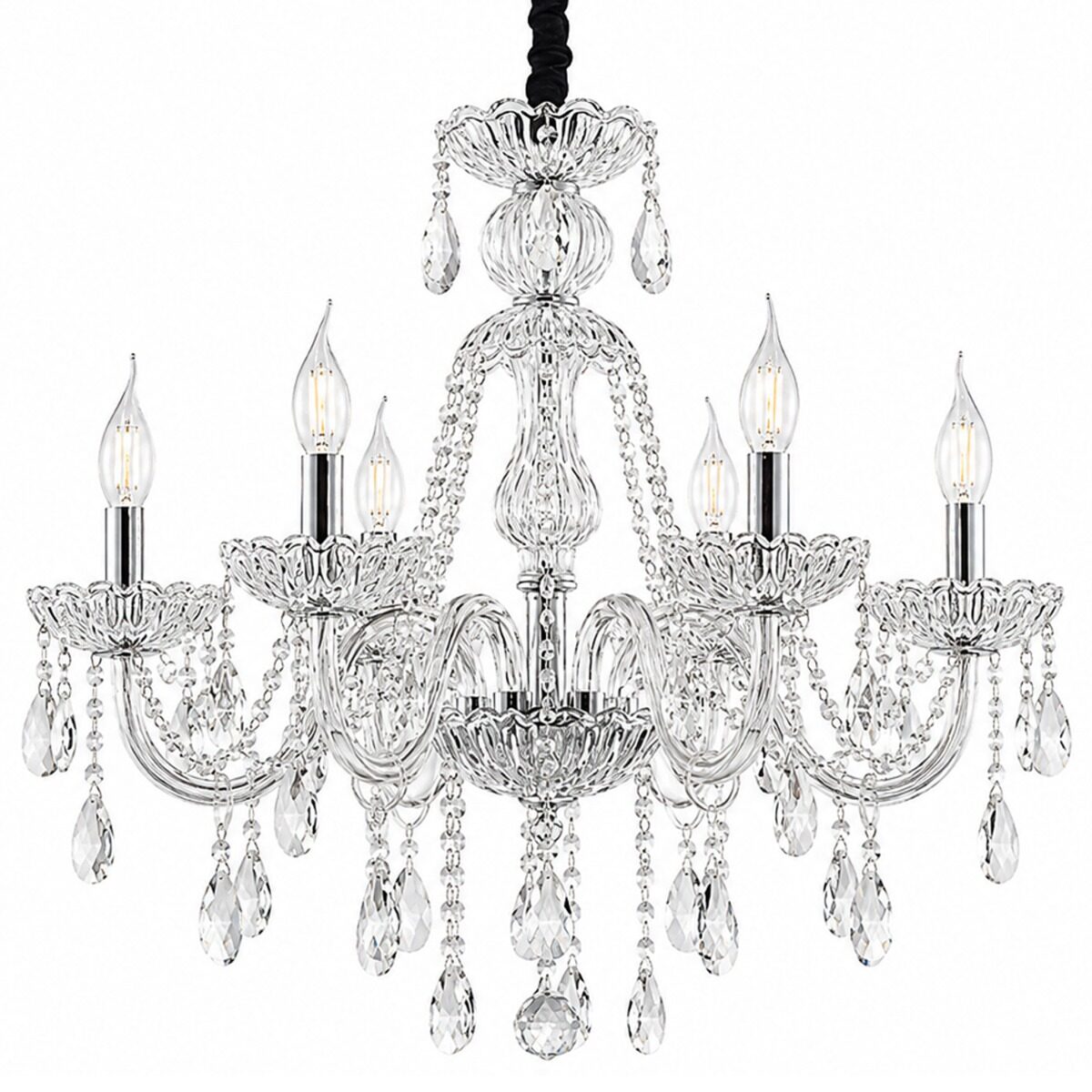Artekko Artekko Chandelier Sisy Πολυέλαιος 8φωτος Ε14 με Διάφανο Κρύσταλλο (68x68x68)cm 023-3017