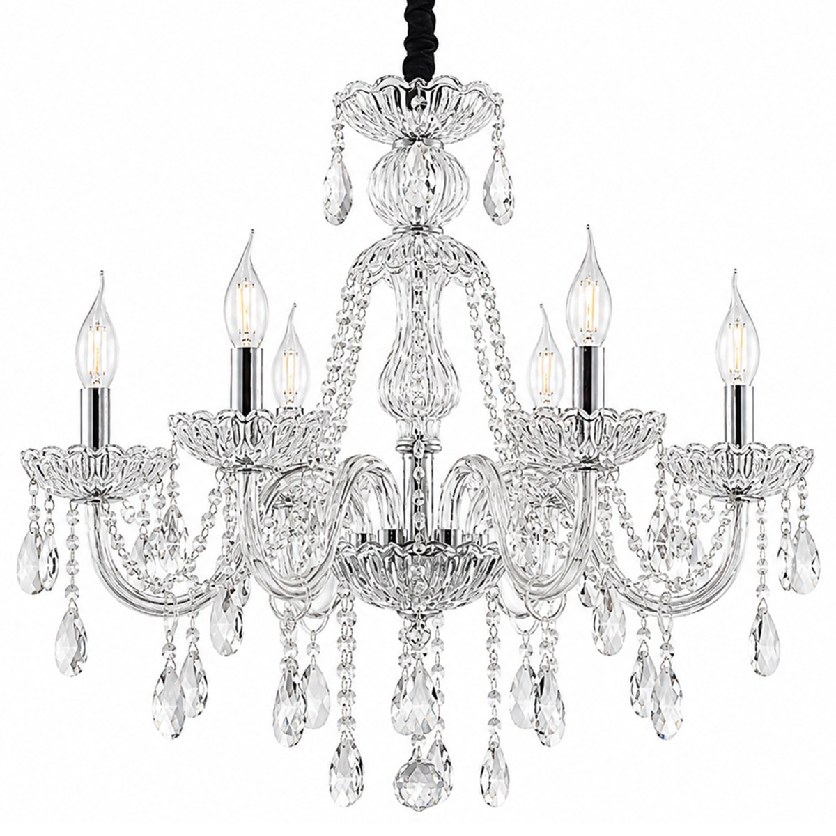 Artekko Artekko Chandelier Sisy Πολυέλαιος 8φωτος Ε14 με Διάφανο Κρύσταλλο (68x68x68)cm 023-3017