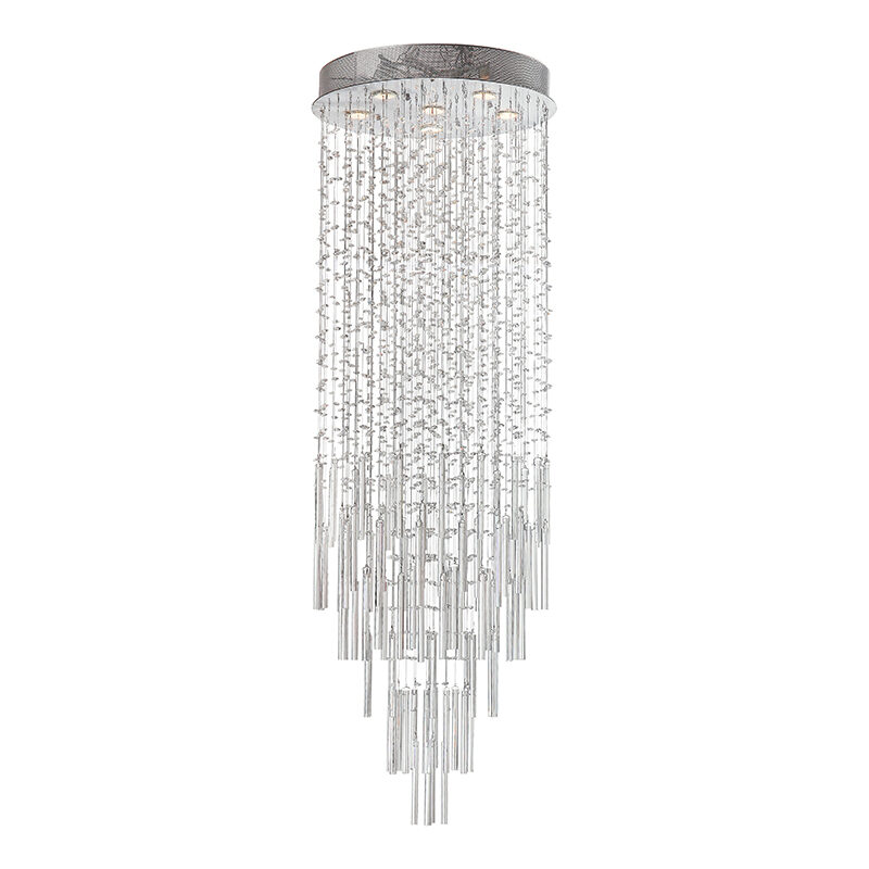 Artekko Artekko Crystal Κρεμαστό Φωτιστικό με 6 Λάμπες Διάφανο Κρύσταλλο (60x60x150)cm 023-3036
