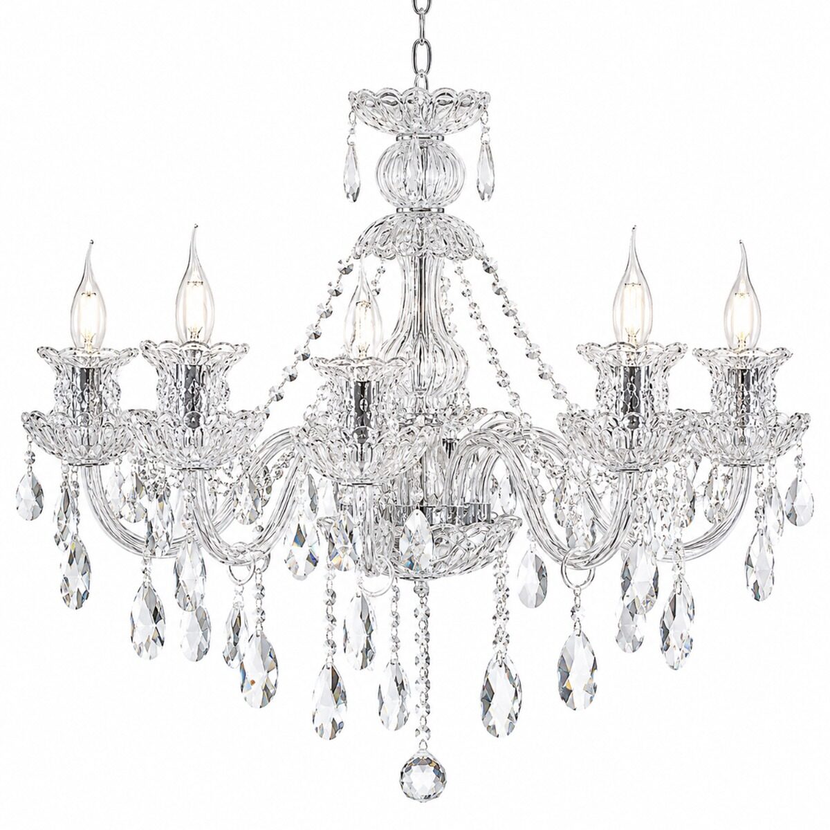 Artekko Artekko Chandelier Πολυέλαιος 8φωτος Ε14 με Διάφανο Κρύσταλλο (68x68x68)cm 023-3141