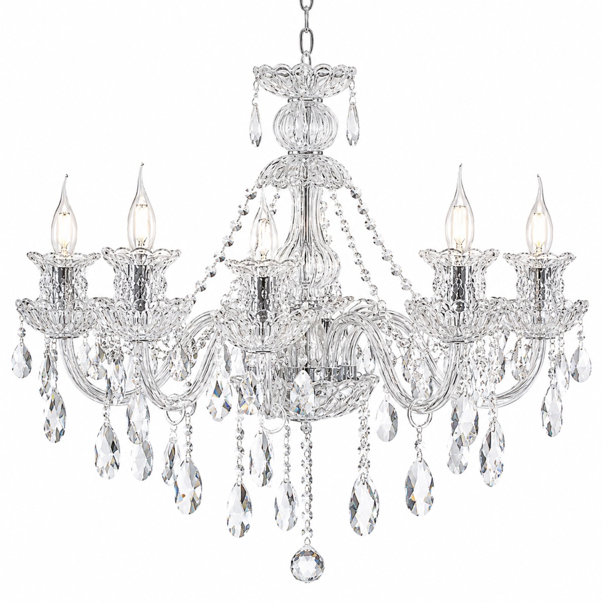Artekko Artekko Chandelier Πολυέλαιος 8φωτος Ε14 με Διάφανο Κρύσταλλο (68x68x68)cm 023-3141