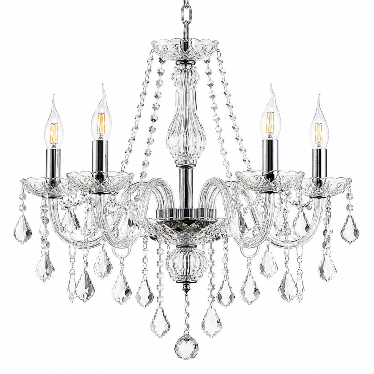 Artekko Artekko Chandelier Lisa Διάφανος Κρυστάλλινος 6φωτος Πολυέλαιος Οροφής (Ε14) (66x65x60)cm 023-3144