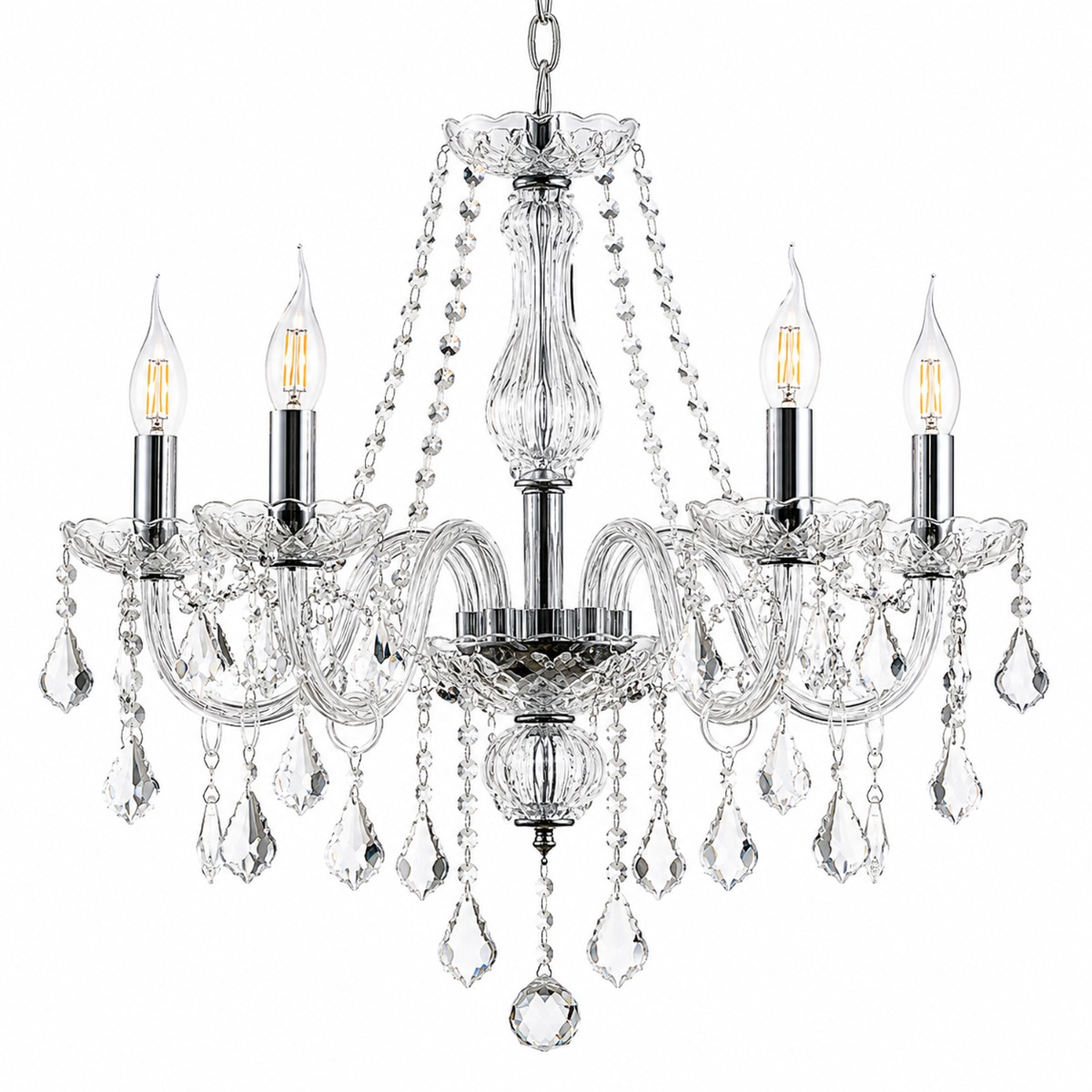 Artekko Artekko Chandelier Lisa Διάφανος Κρυστάλλινος 6φωτος Πολυέλαιος Οροφής (Ε14) (66x65x60)cm 023-3144