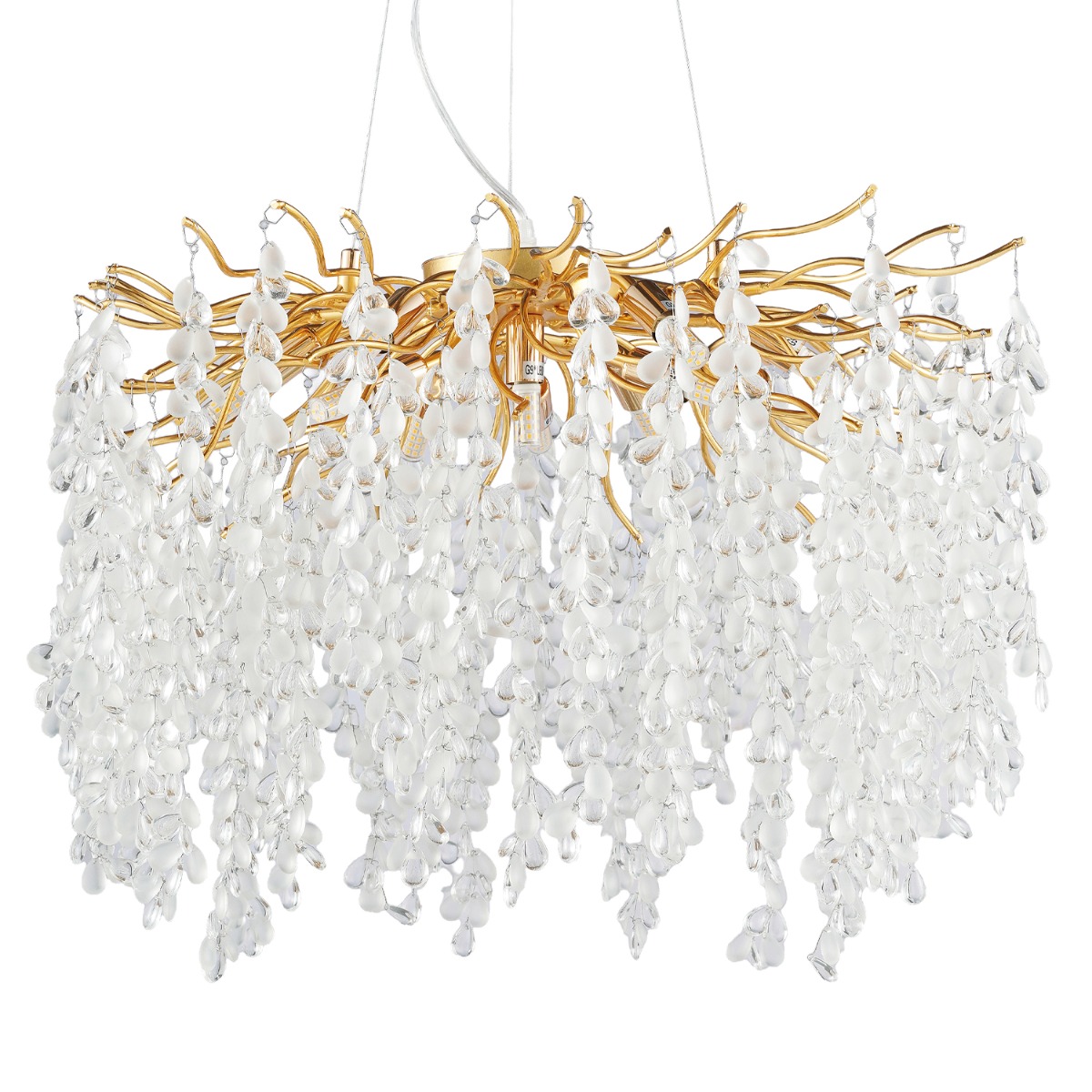 Artekko Artekko Chandelier Aura Πολυέλαιος 10φωτος G9 με Διάφανα Κρύσταλλα (56x56)cm 023-3243