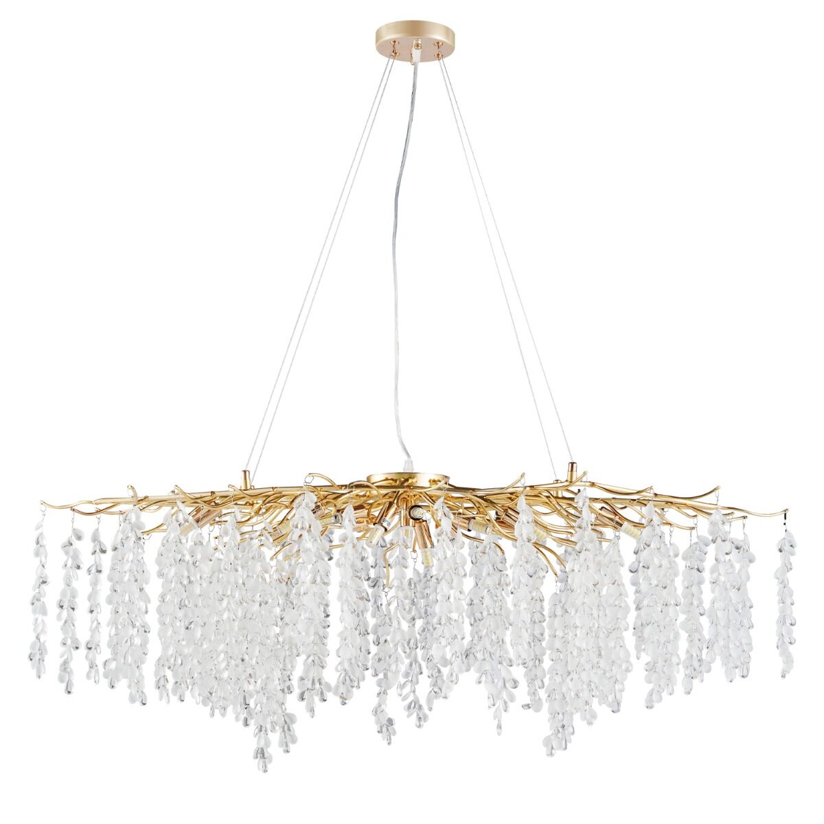 Artekko Artekko Chandelier Aura Πολυέλαιος 15φωτος G9 με Διάφανα Κρύσταλλα (110x60)cm 023-3245