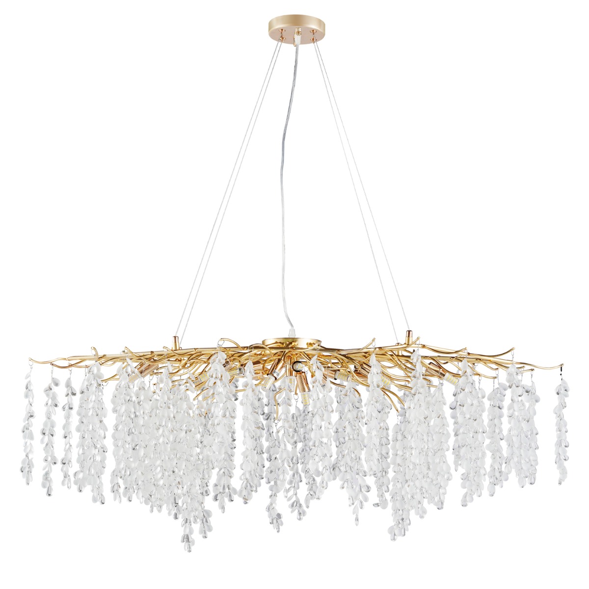 Artekko Artekko Chandelier Aura Πολυέλαιος 15φωτος G9 με Διάφανα Κρύσταλλα (110x60)cm 023-3245
