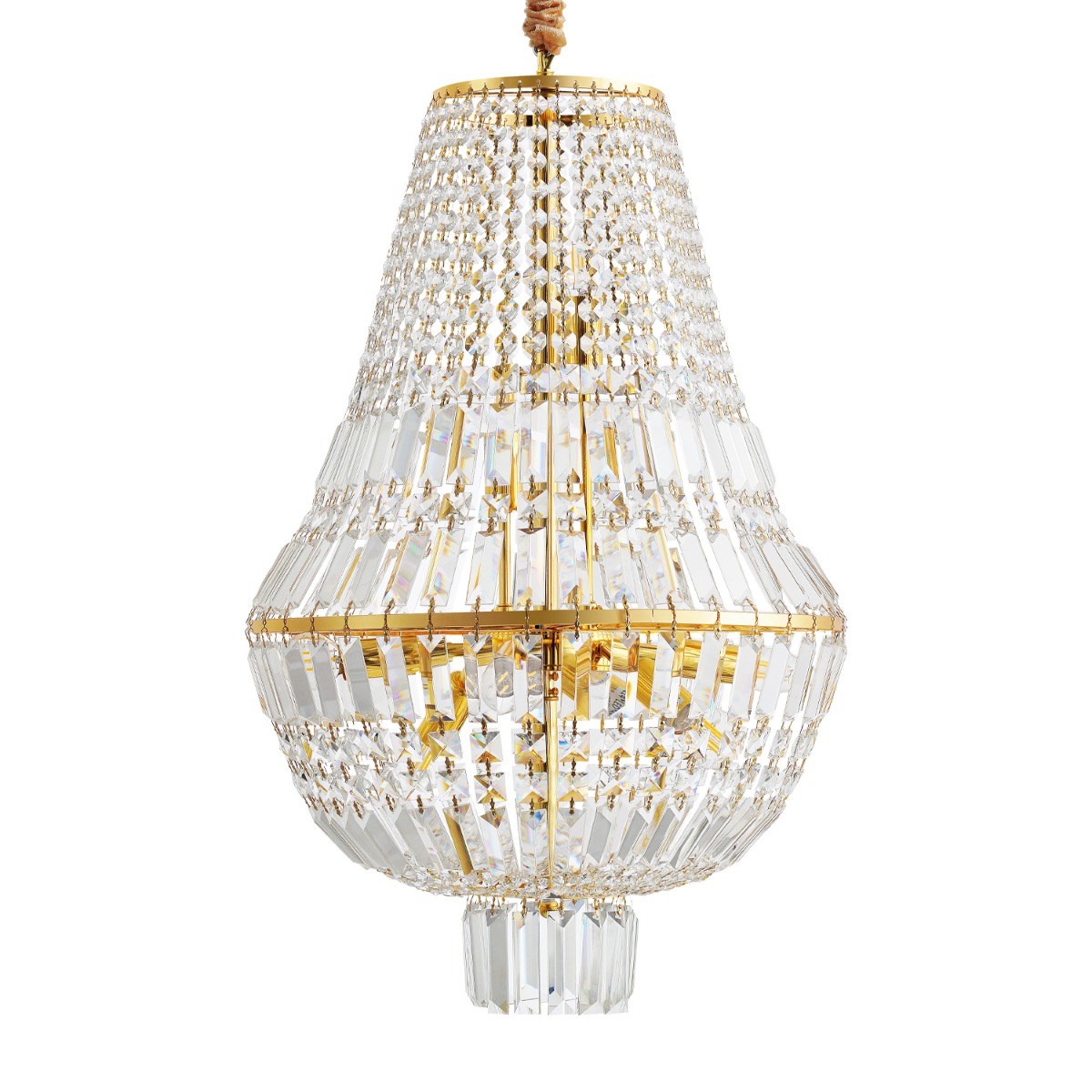 Artekko Artekko Chandelier Πολυέλαιος 8φωτος Ε14 με Διάφανο Κρύσταλλο (46x46x74)cm 023-3246