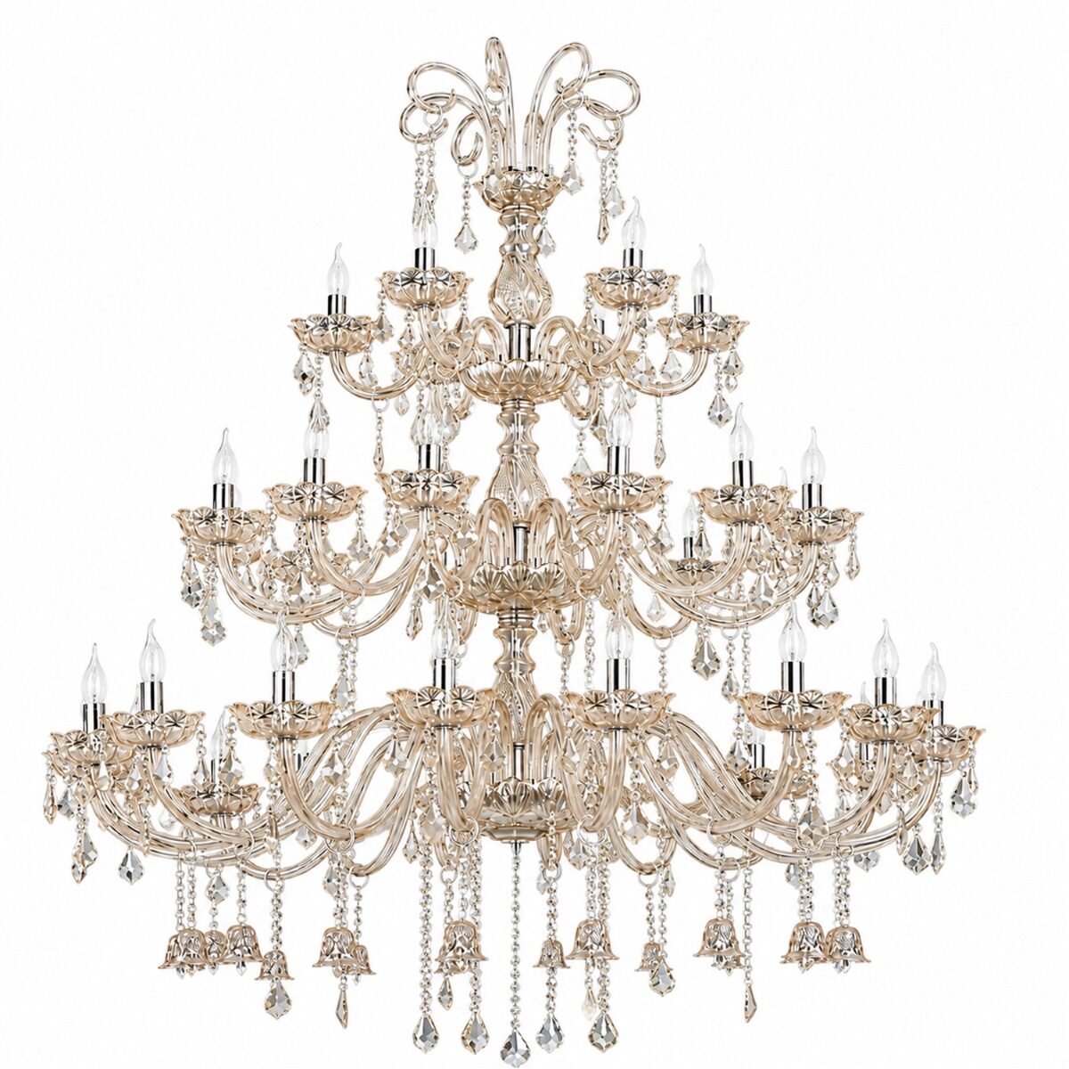 Artekko Artekko Chandelier Helios Πολυέλαιος 36φωτος Ε14 με Σαμπανιζέ Κρύσταλλα (130x130x180)cm 023-3250