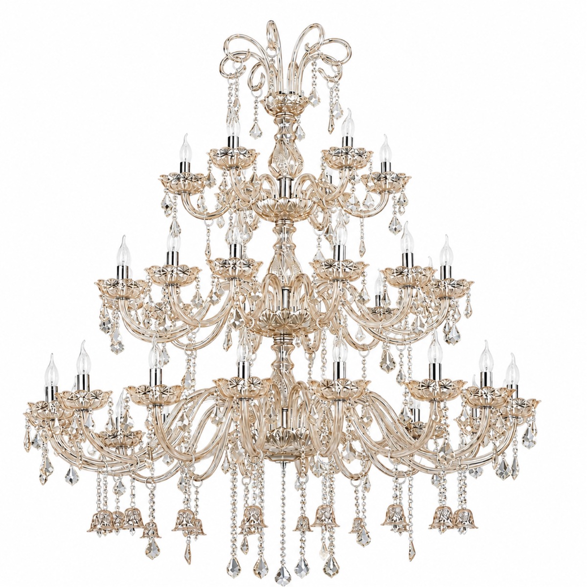 Artekko Artekko Chandelier Helios Πολυέλαιος 36φωτος Ε14 με Σαμπανιζέ Κρύσταλλα (130x130x180)cm 023-3250