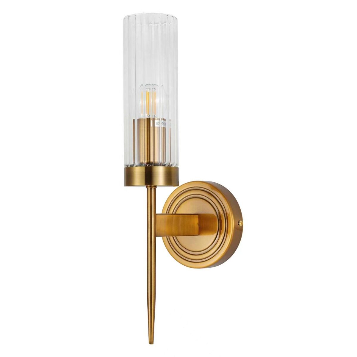 Artekko Artekko Iris Χρυσή Μεταλλική Μονόφωτη Απλίκα Ε14 (18x18x42)cm 023-3269