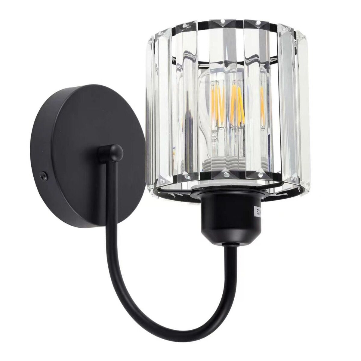 Artekko Artekko Iris Μαύρη Μεταλλική Μονόφωτη Απλίκα Ε14 (14x14x23)cm 023-3273