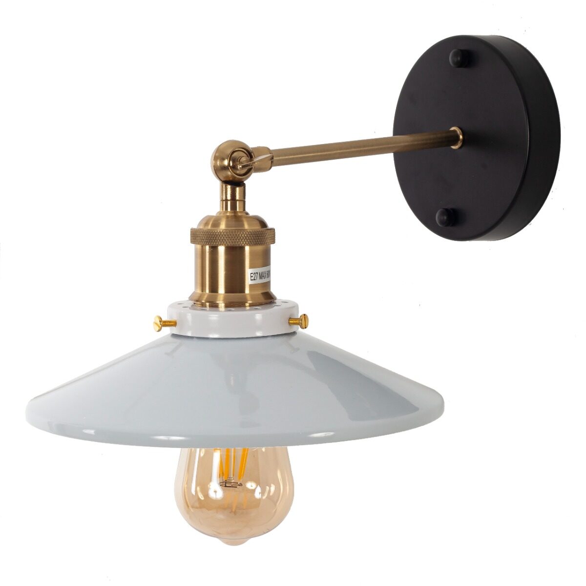 Artekko Artekko Aluminum Φωτιστικό Απλίκα Μονόφωτο (Ε27) Λευκό/Χρυσό με Καθρέφτη (24x24x14)cm 023-3324