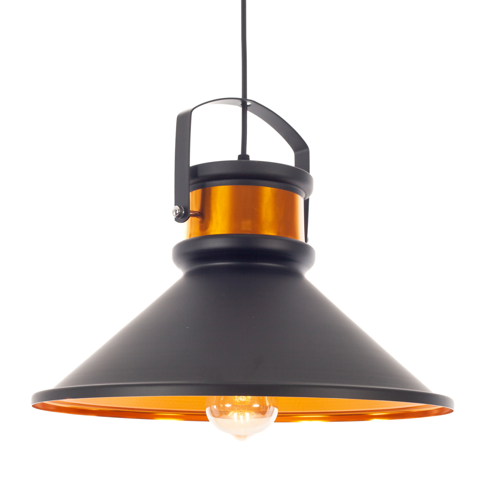Artekko Artekko Aluminum Φωτιστικό Οροφής Μονόφωτο (Ε27) Μαύρο/Χρυσό (40x40x16)cm 023-3327