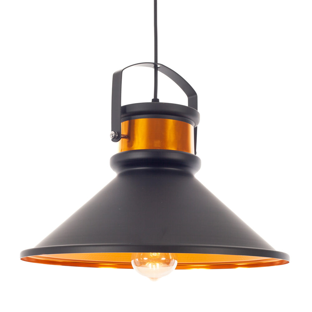 Artekko Artekko Aluminum Φωτιστικό Οροφής Μονόφωτο (Ε27) Μαύρο/Χρυσό (40x40x16)cm 023-3327