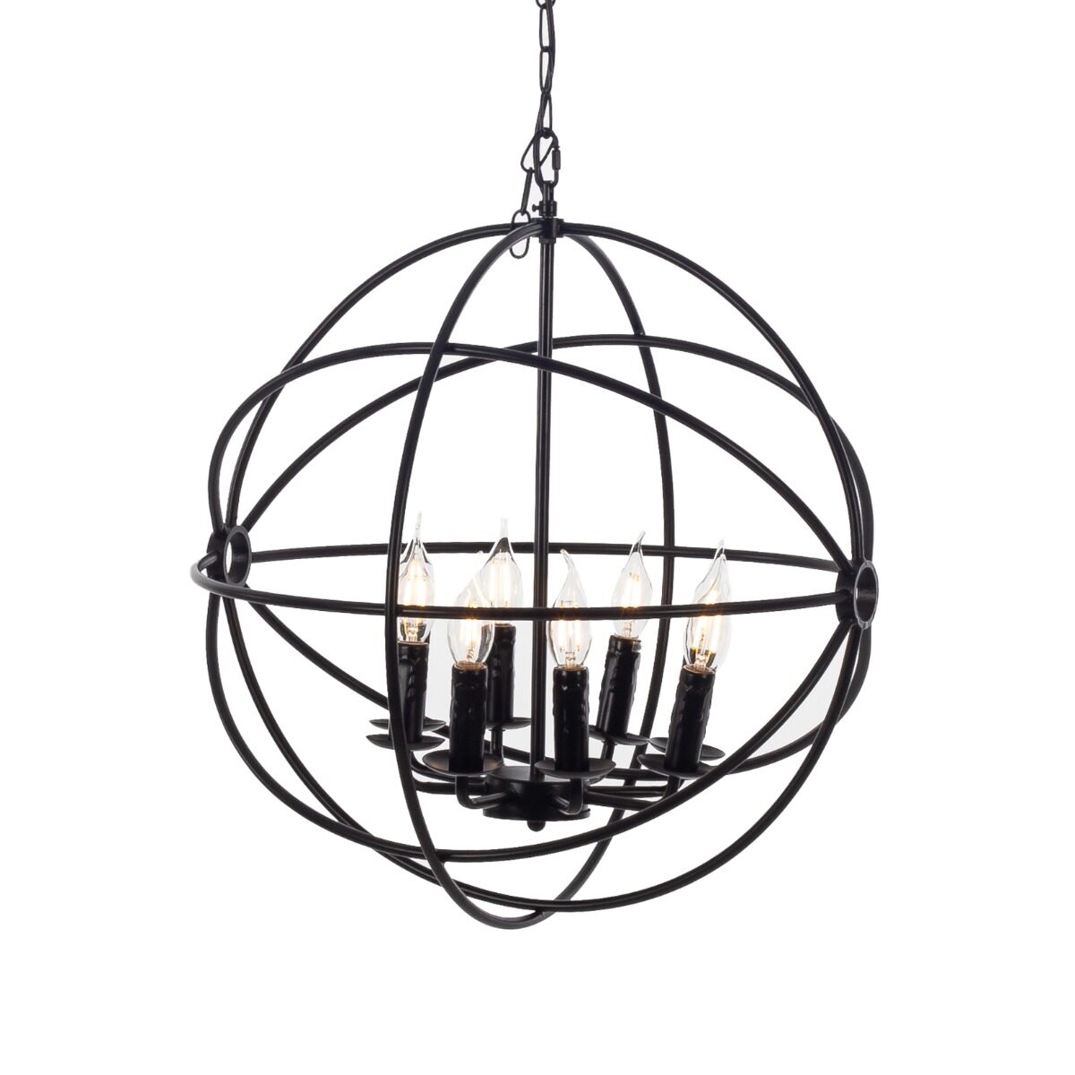 Artekko Artekko Iron Φωτιστικό Οροφής 6φωτο (Ε14) Μεταλλικό Μαύρο (53x53x50)cm 023-3333