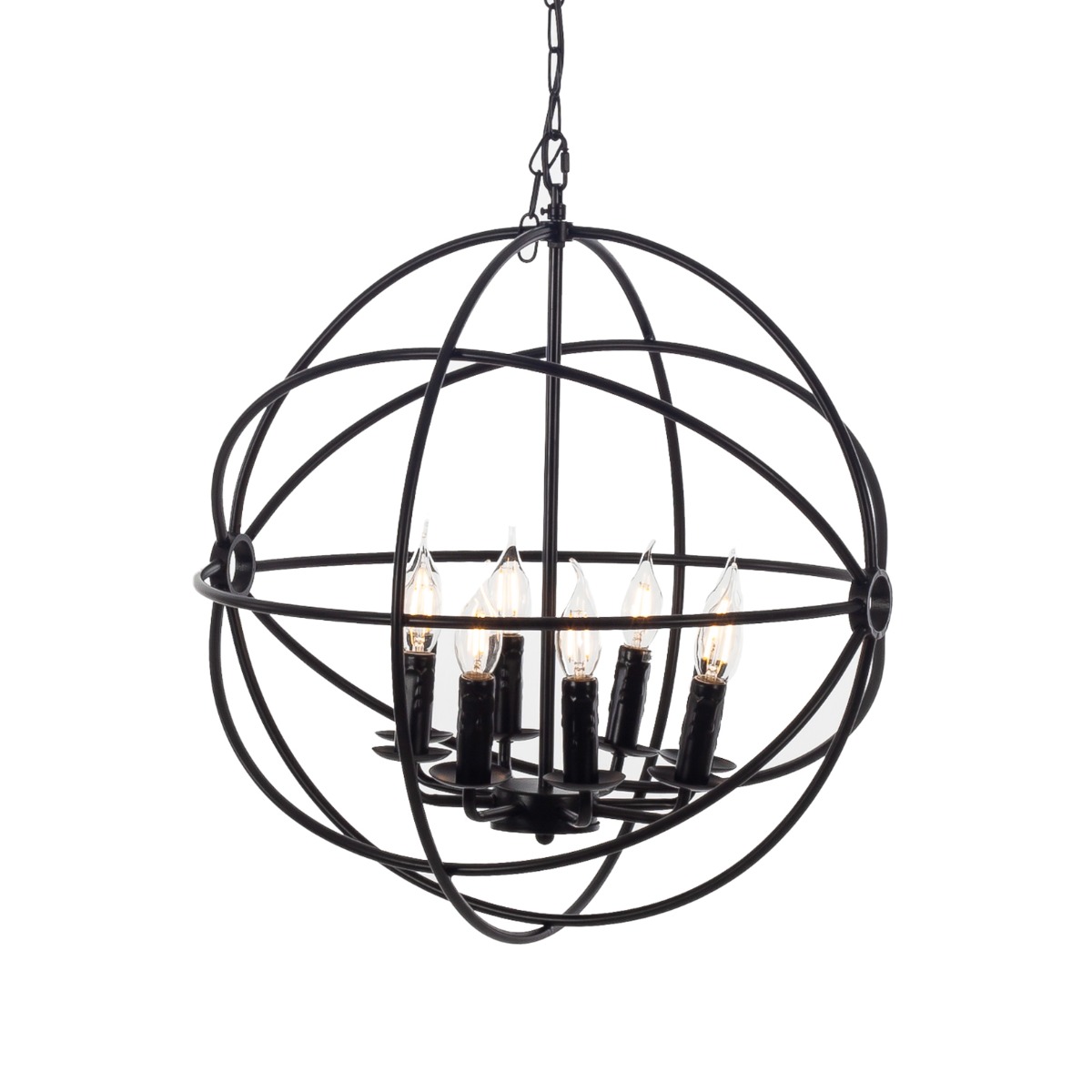 Artekko Artekko Iron Φωτιστικό Οροφής 6φωτο (Ε14) Μεταλλικό Μαύρο (53x53x50)cm 023-3333