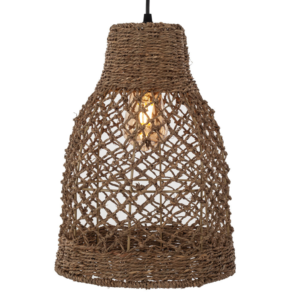 Artekko Artekko Bamboo Φωτιστικό Οροφής Μονόφωτο (Ε27) Φυσική Απόχρωση (36x36x40)cm 023-3352