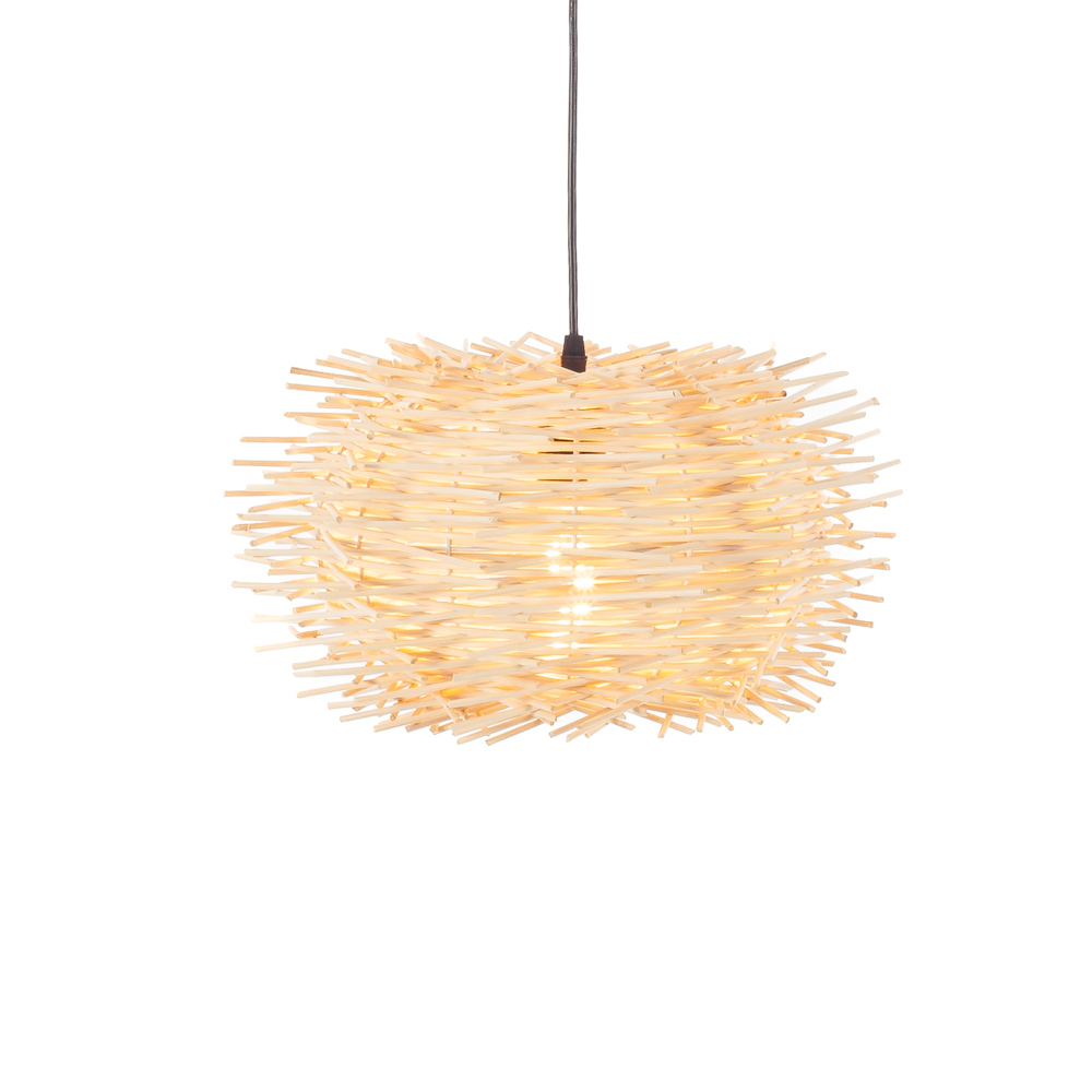 Artekko Artekko Bamboo Φωτιστικό Οροφής Μονόφωτο (Ε27) Φυσική Απόχρωση (40x40x25)cm 023-3356