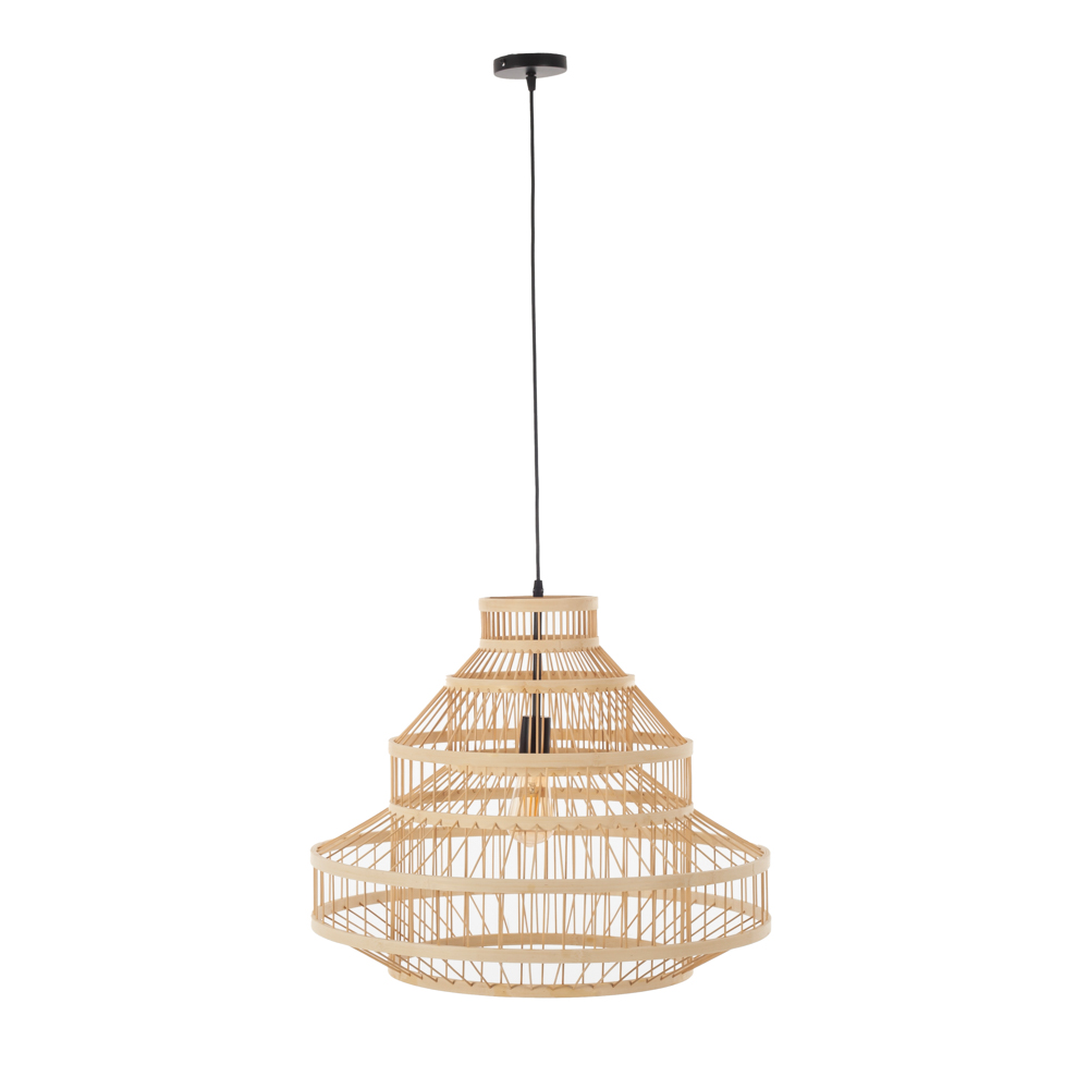 Artekko Artekko Bamboo Φωτιστικό Οροφής Μονόφωτο (Ε27) Φυσική Απόχρωση (70x70x55)cm 023-3360