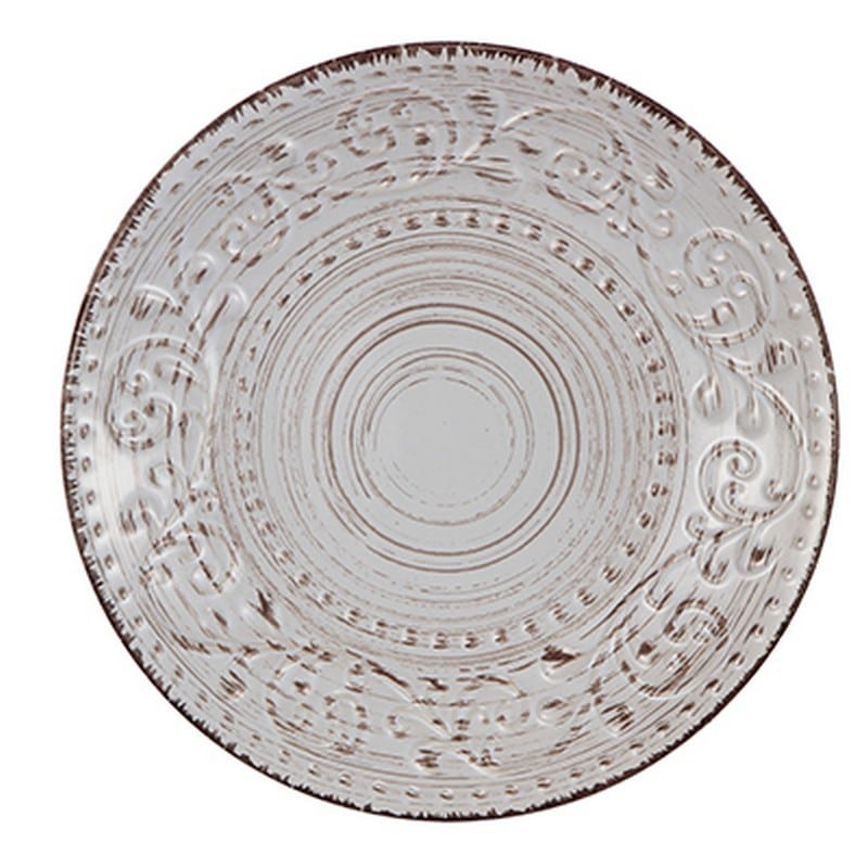 Artekko Artekko Rustic Crea Λευκό Κεραμικό Πιάτο Πάστας (20.8x20.8x2)cm 0276-CREA