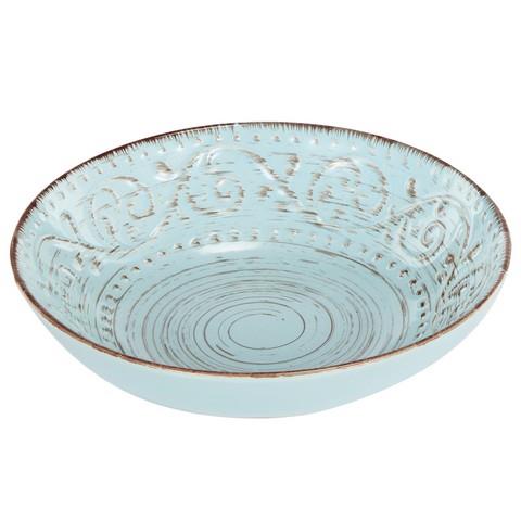 Artekko Artekko Rustic Aqua Πιάτο Σούπας Κεραμικό Γαλάζιο (20,3x20,3x5.1)cm 0277-AQUA