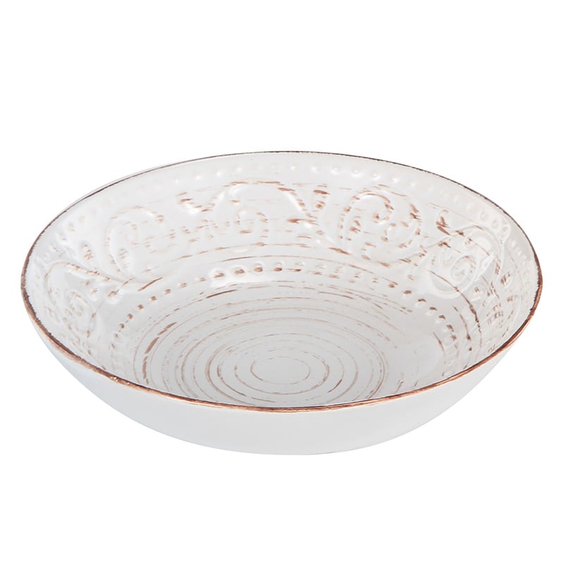 Artekko Artekko Rustic Crea Λευκό Κεραμικό Πιάτο Σούπας (20.3x20.3x5.1)cm 0277-CREA