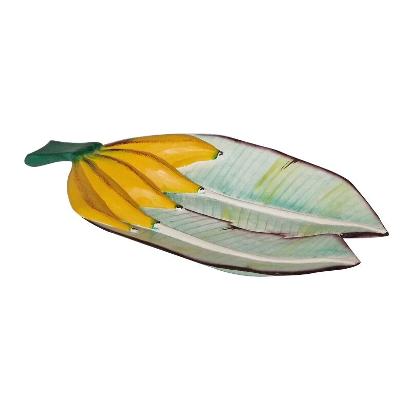 Artekko Artekko Banana Πιατέλα Διακοσμητική Ξύλινη Πράσινο/Κίτρινο 047-2641