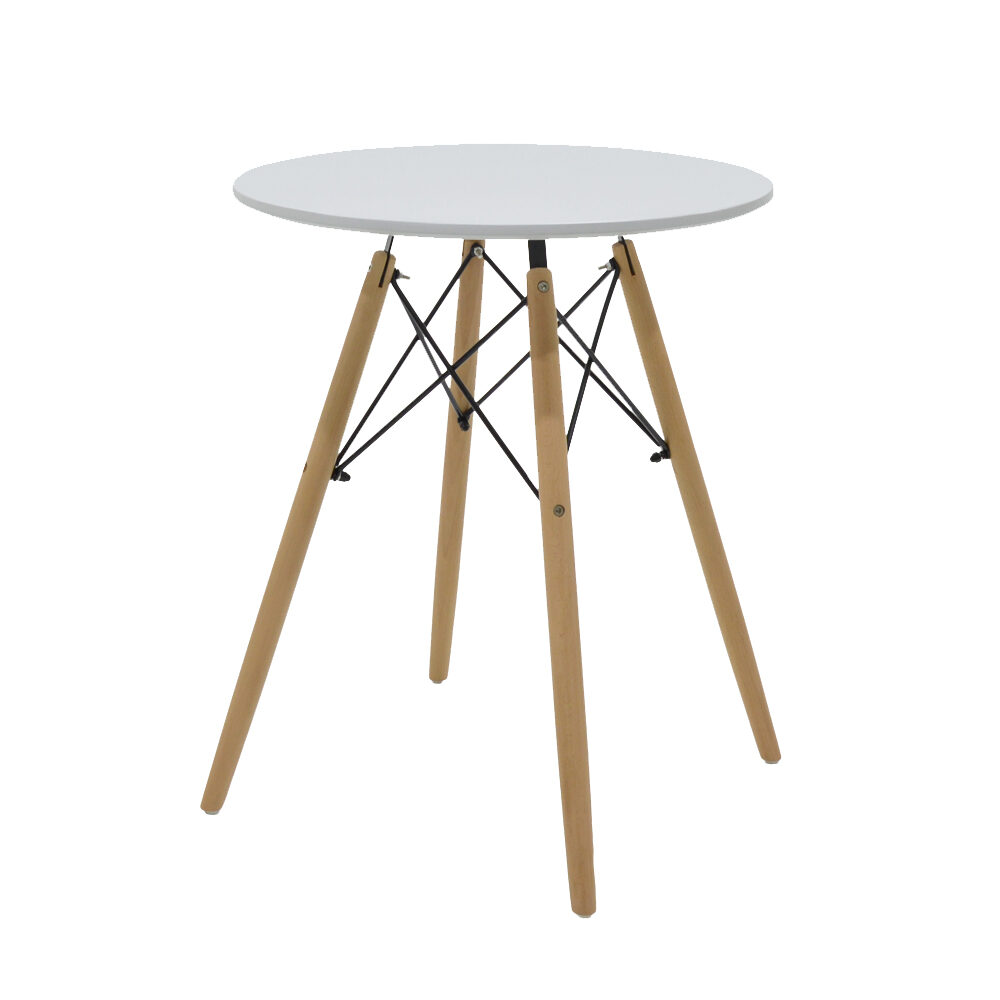 Artekko Artekko Jolly MDF Στρόγγυλο Τραπεζάκι σε Λευκό Χρώμα (Φ60χ73)cm 047-6220